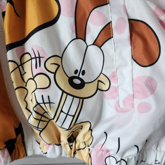Members Only Garfield & Odie Paw Print Graphic Windbreaker Jacket Cartoon M - Picture 6 of 16